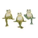 Melrose Frog Shelf Sitters (Set of 3) 4"H Resin Green