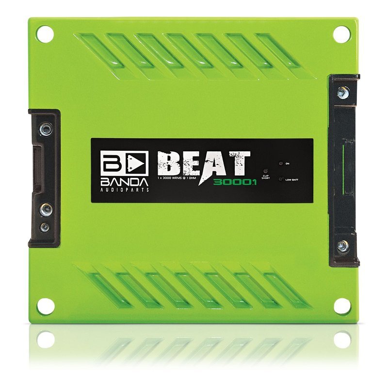 Banda BEAT3000.1GREEN 3000W RMS 1ch 1Ω Green Amplifier Subwoofer Subsonic Filter