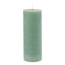 Melrose FIA Wick Green Pillar Candle (Set of 2)