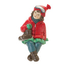 Melrose Holiday Children Shelf Sitter with Skis and Skates (Set of 4)