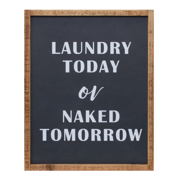 Melrose Wood Laundry Sentiment Sign 15"H Wall Decor, Modern, Rustic, Wood