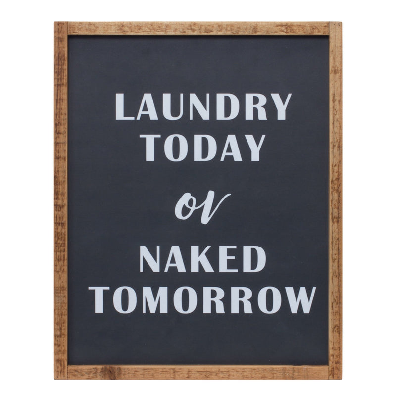 Melrose Wood Laundry Sentiment Sign 15"H Wall Decor, Modern, Rustic, Wood