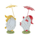 Melrose Whimsical Dancing Garden Gnome Figurine with Umbrella (Set of 4)