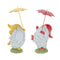 Melrose Whimsical Dancing Garden Gnome Figurine with Umbrella (Set of 4)