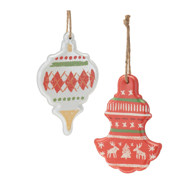 Melrose Metal Ornament with Nordic Pattern (Set of 4)
