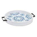 Melrose Round Wooden Tie-Dye Design Tray (Set of 2)