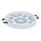 Melrose Round Wooden Tie-Dye Design Tray (Set of 2)