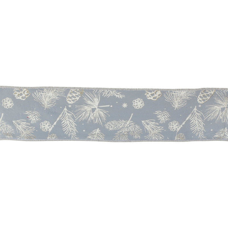 Melrose Pine and Pinecone Print Wired Ribbon (Set of 2)