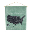 Melrose United States Linen Wall Hanging 18.5"H