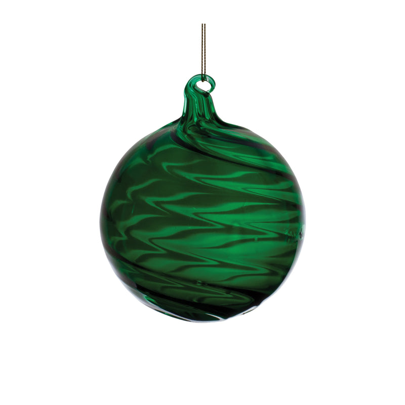 Melrose Emerald Green Swirl Glass Ornament (Set of 6)