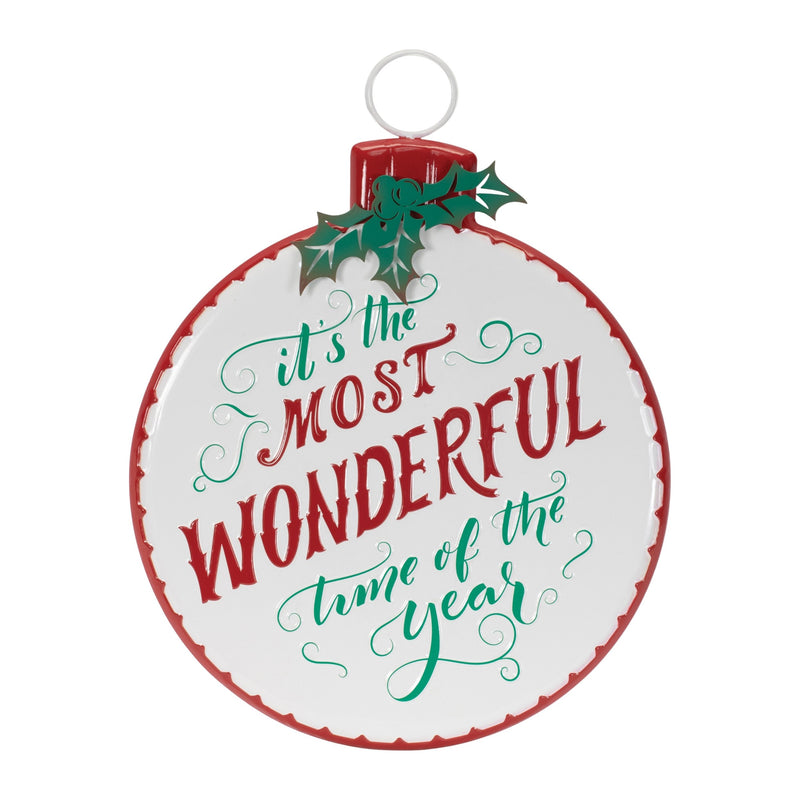 Melrose Metal Holiday Sentiment Ornament Sign 16"H