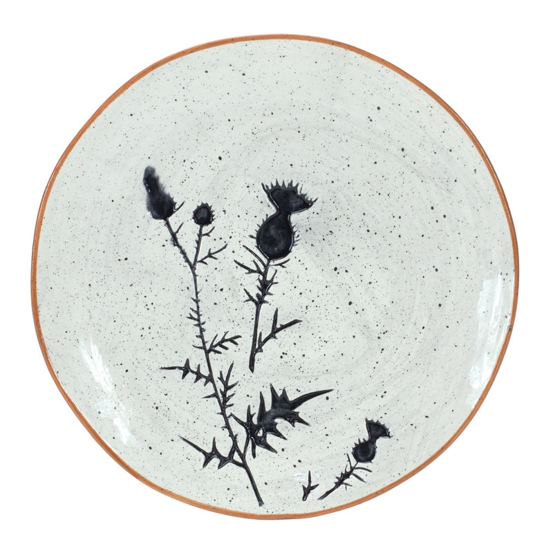 Melrose Rustic Thistle Etched Plate with Speckled Finish (Set of 4)