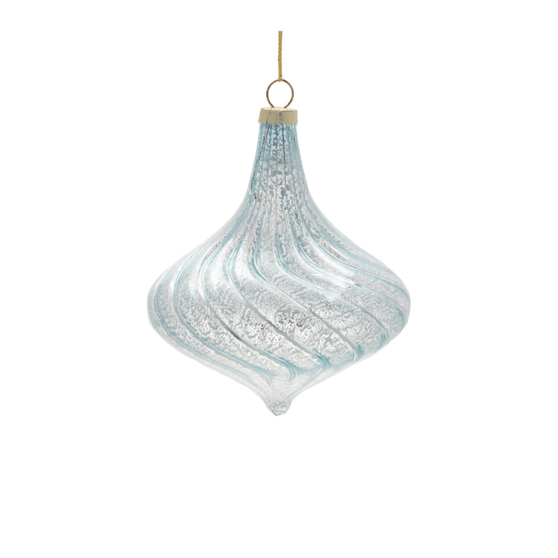Melrose Frosted Blue Glass Ornaments – Set of 6