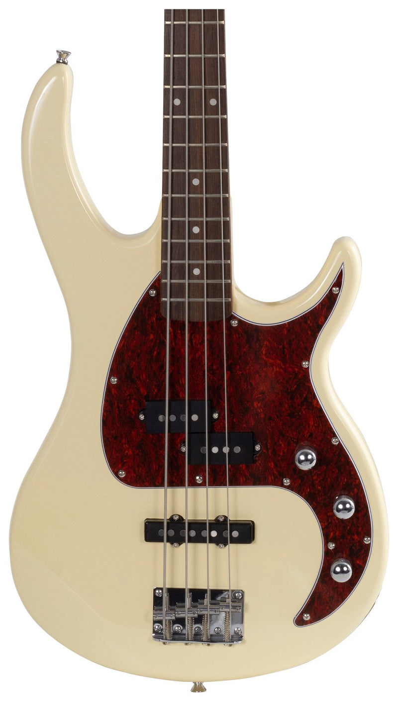 Peavey Milestone 4 Ivory 4-String Electric Bass Guitar with Powerplate