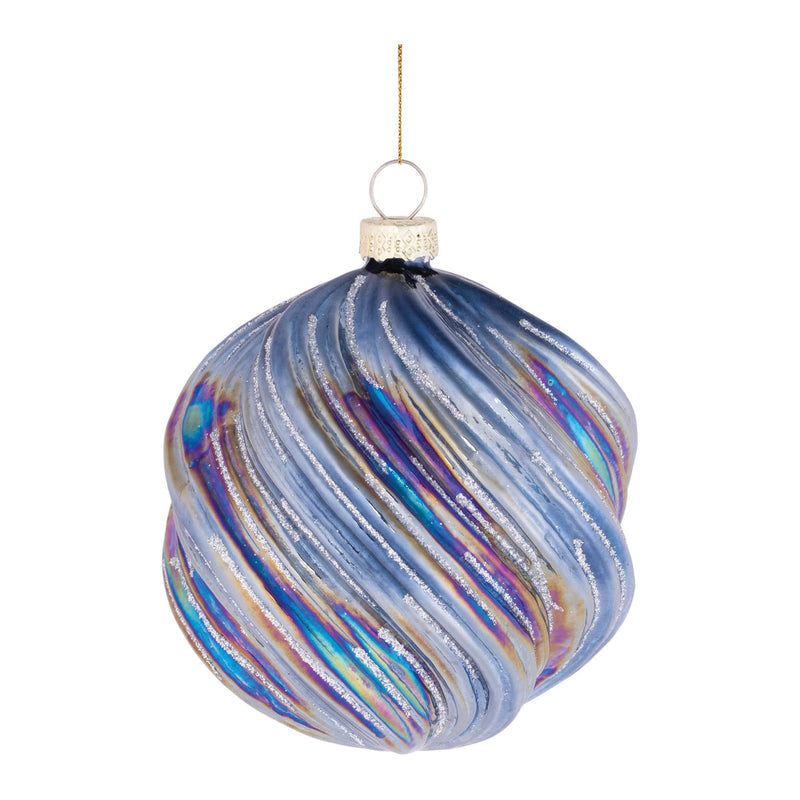 Melrose Iridescent Swirled Glass Ornament (Set of 6)