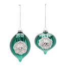 Melrose Green Glass Reflector Ornaments – Set of 12