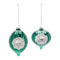 Melrose Green Glass Reflector Ornaments – Set of 12