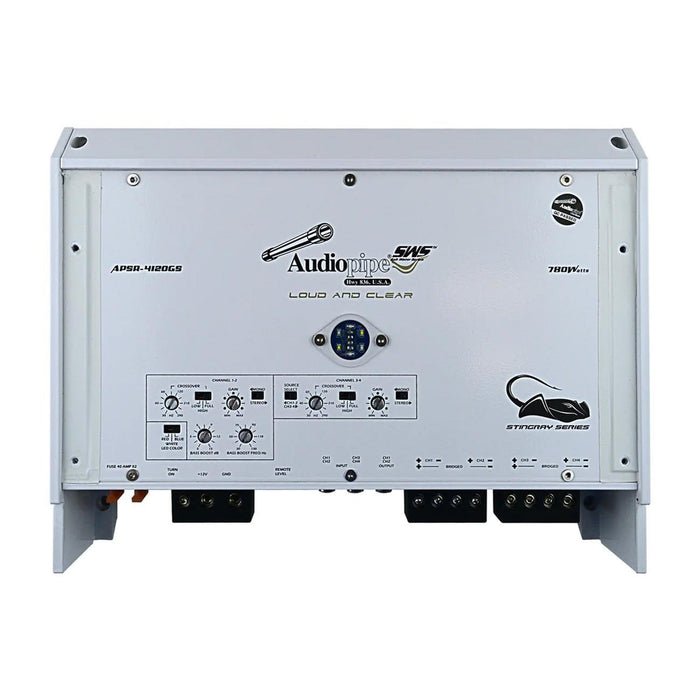 Audiopipe 780W 4 Ch Class D Marine Amplifier w/ Remote Knob New Open Box
