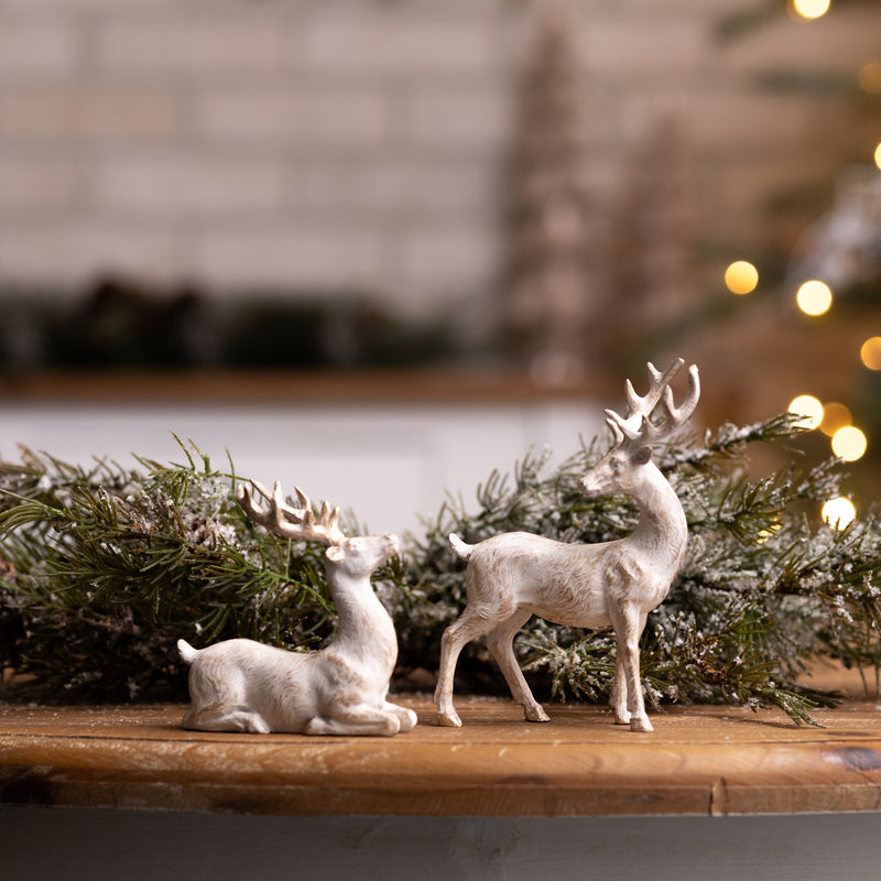Melrose Brushed Gold Holiday Deer Figurine (Set of 6)