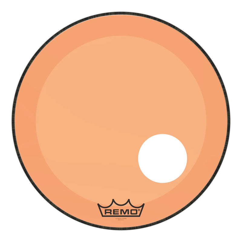 Remo Powerstroke P3 Colortone Orange 22" Bass Drumhead w/ 5" Offset Hole