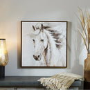 Melrose Framed Horse Canvas Art 24"SQ Wall Decor, Modern, Rustic, Wood