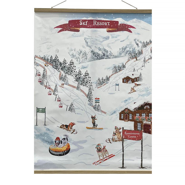Melrose Winter Dogs Ski Resort Banner 48"H