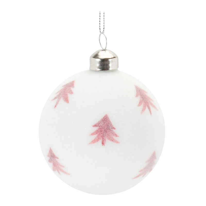 Melrose Frosted Snowflake and Tree Ball Ornament (Set of 12)