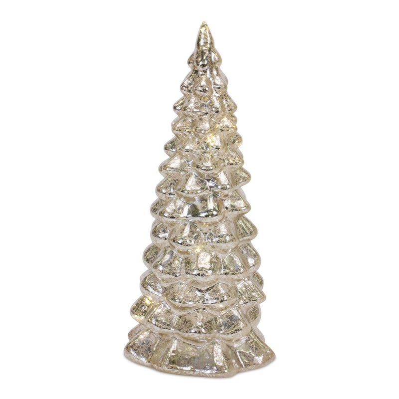 Melrose LED Lighted Mercury Glass Holiday Tree Decor (Set of 4)