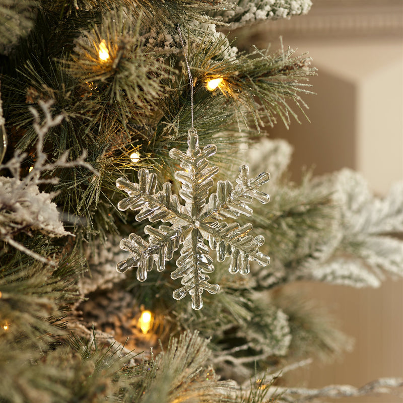 Melrose Clear Acrylic Snowflake Oranment (Set of 12)