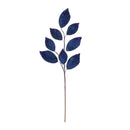 Melrose Navy Magnolia Leaf Spray with Bead Accent (Set of 6)