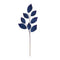Melrose Navy Magnolia Leaf Spray with Bead Accent (Set of 6)