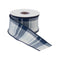 Melrose Navy Blue and White Plaid Wired Ribbon (Set of 2)