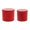 Melrose Red Metal Container with Lid (Set of 2)