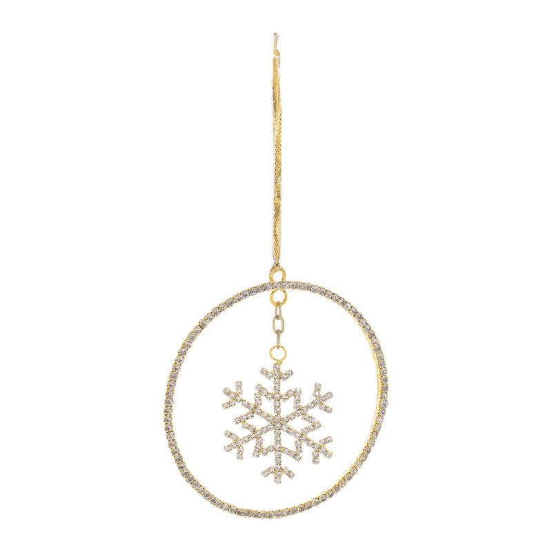 Melrose Jeweled Metal Hanging Snowflake Ornament (Set of 12)