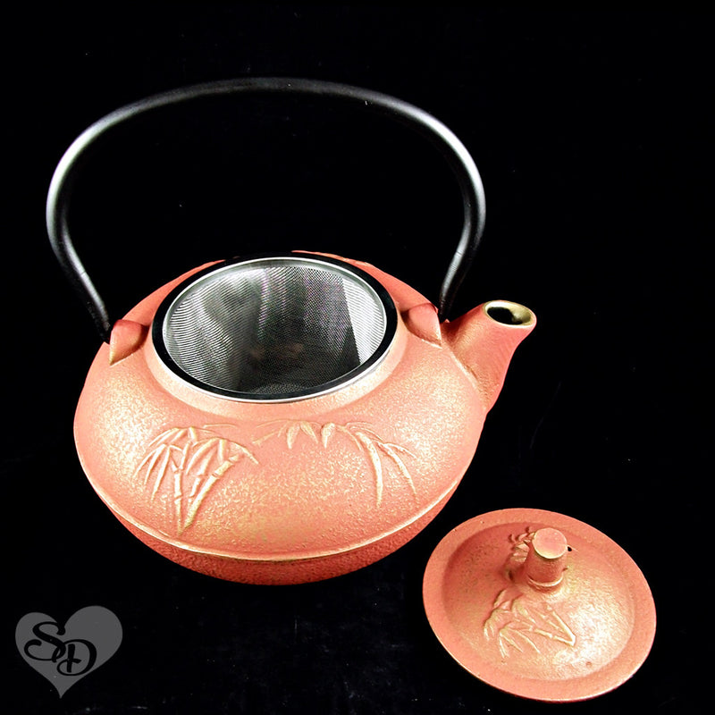 Japanese Tetsubin Cast Iron Teapot 50 oz / 1.5 L Amber Large with Infuser