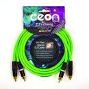 Cordial 5' DJ Dual - Stereo RCA to RCA - Neon Green - CEONDJRCA1.5G