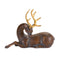 Laying Deer Figurine with Gold Antlers (Set of 2)