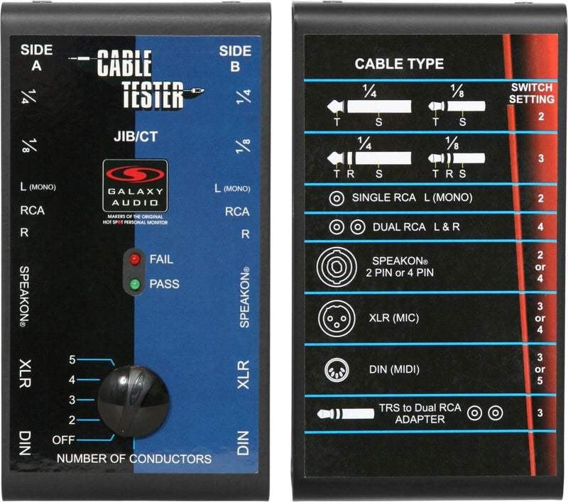 Galaxy Audio Galaxy Audio Cable Tester - JIB/CT