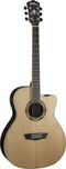 Washburn Grand Auditorium Acoustic Electric Guitar - Natural - AG70CEK