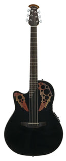 Ovation Celebrity Elite Mid-Depth Left Handed Acoustic Electric Guitar - Black
