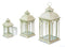 Ivory Metal Lantern with Arched Panes (Set of 3)