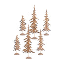 Rustic Bronze Metal Cut Out Tree Décor (Set of 6)