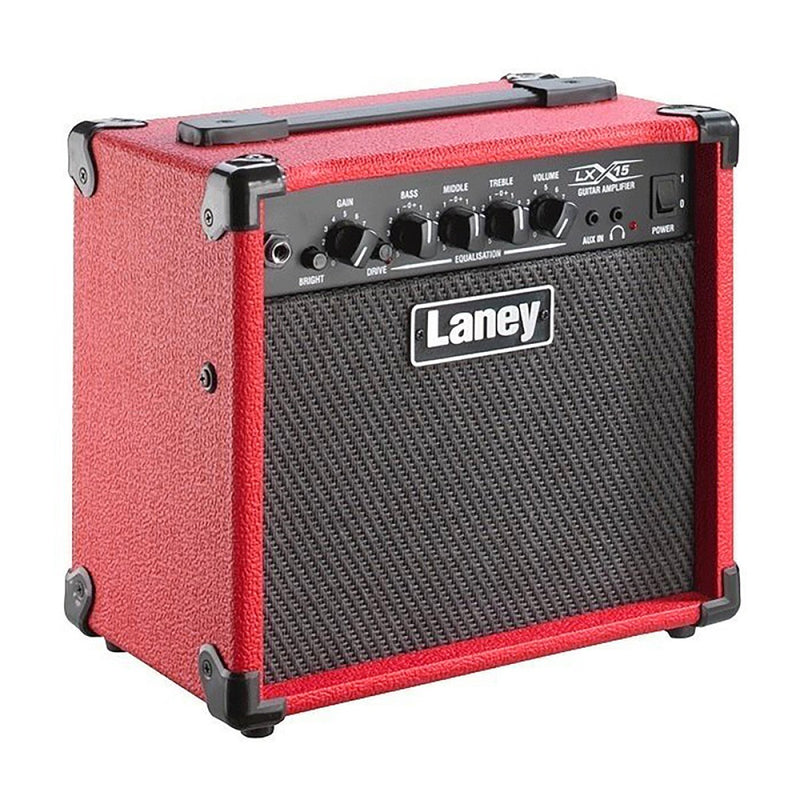 Laney 15 Watt Electric Guitar Combo Amplifier w/ 2 x 5" Woofers - Red - LX15-RED