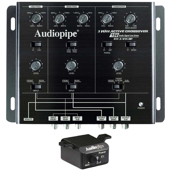 Audiopipe 3 Way Active Crossover with Bandpass Filter XV-3-V15BP