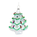 Glass Christmas Tree Ornament with Colored Lights String (Set of 12)