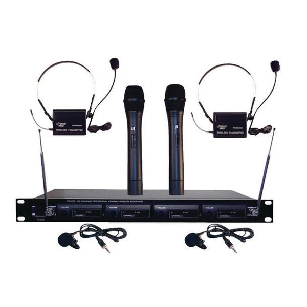 Pyle Pro 4-Microphone VHF Wireless Rack-Mount Microphone System - PDWM4300