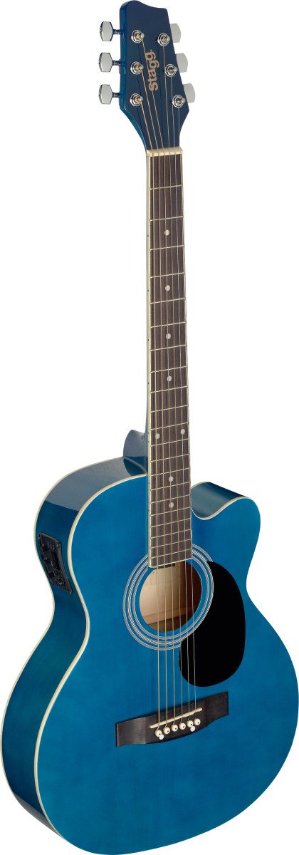 Stagg Auditorium Cutaway Acoustic Electric Guitar - Blue - SA20ACE
