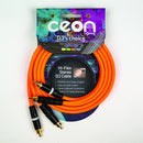 Cordial 5' DJ Dual - Stereo RCA to RCA - Neon Orange - CEONDJRCA1.5O