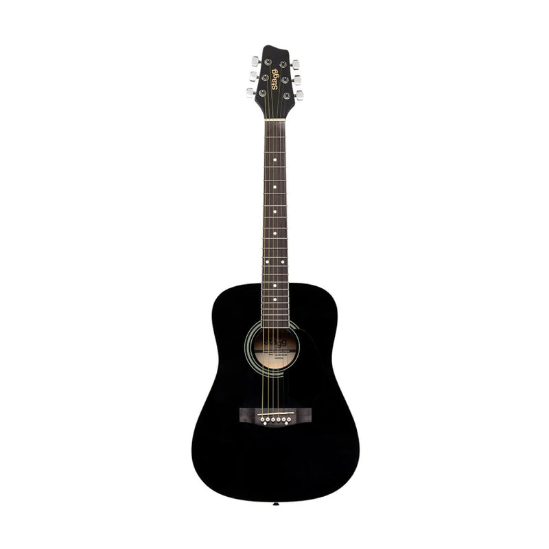 Stagg 3/4 Dreadnought Acoustic Guitar - Black - SA20D 3/4 BK