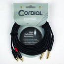 Cordial Cables 10' Unbalanced Twin Cable - 1/4" Mono to RCA - CFU3PC
